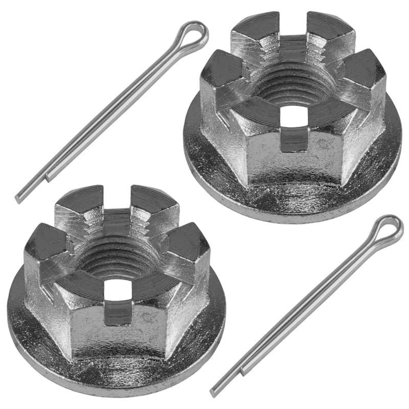 2x Front Axle Flanged Castle Nut w/ Split Pin for Honda TRX250X 1991-92 2009-26