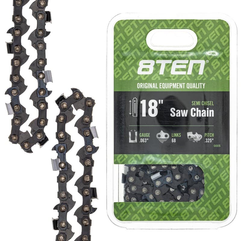 8TEN Chainsaw Chain for 18 Inch Bar .063 Gauge .325 Pitch 68DL Stihl Husqvarna