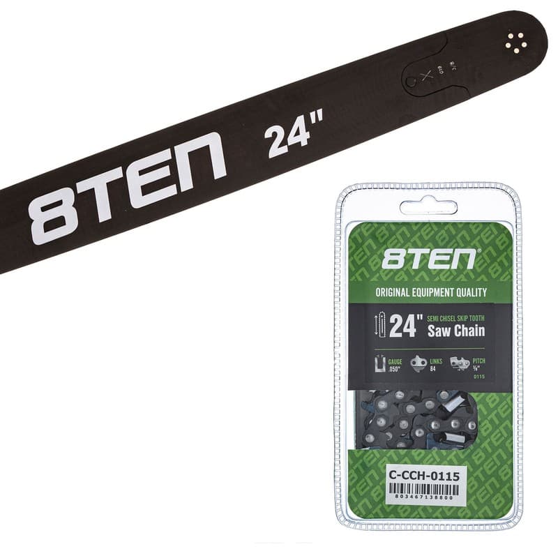 8TEN 24" Chainsaw Guide Bar & Chain .050 3/8 84DL for Stihl 066 044 30030004030