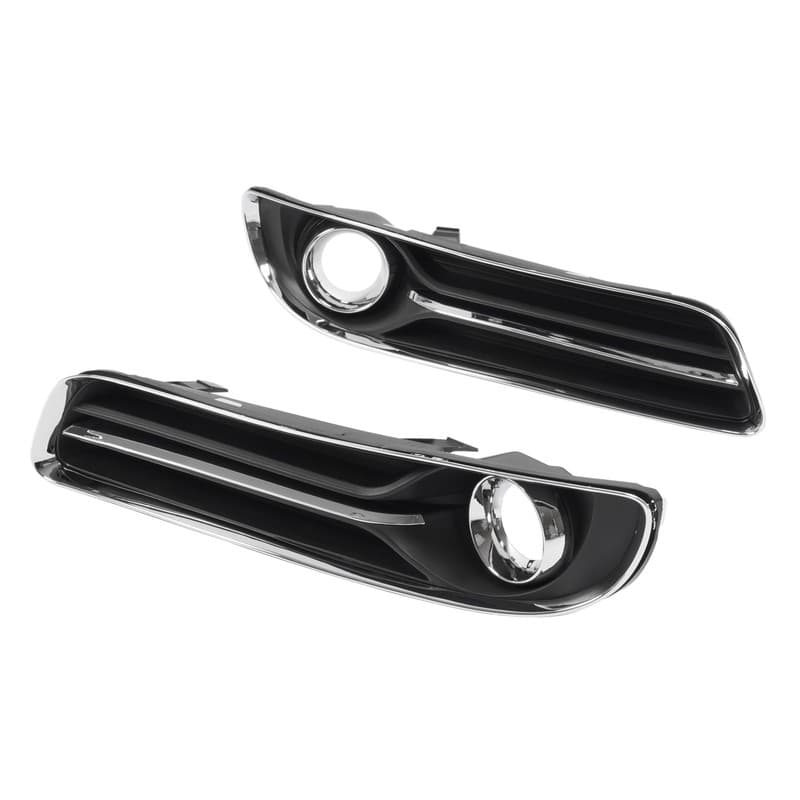 For 2011 12 13 14 Chrysler 300 Black Fog Light Bezel Cover W/Chrome Trim LH & RH