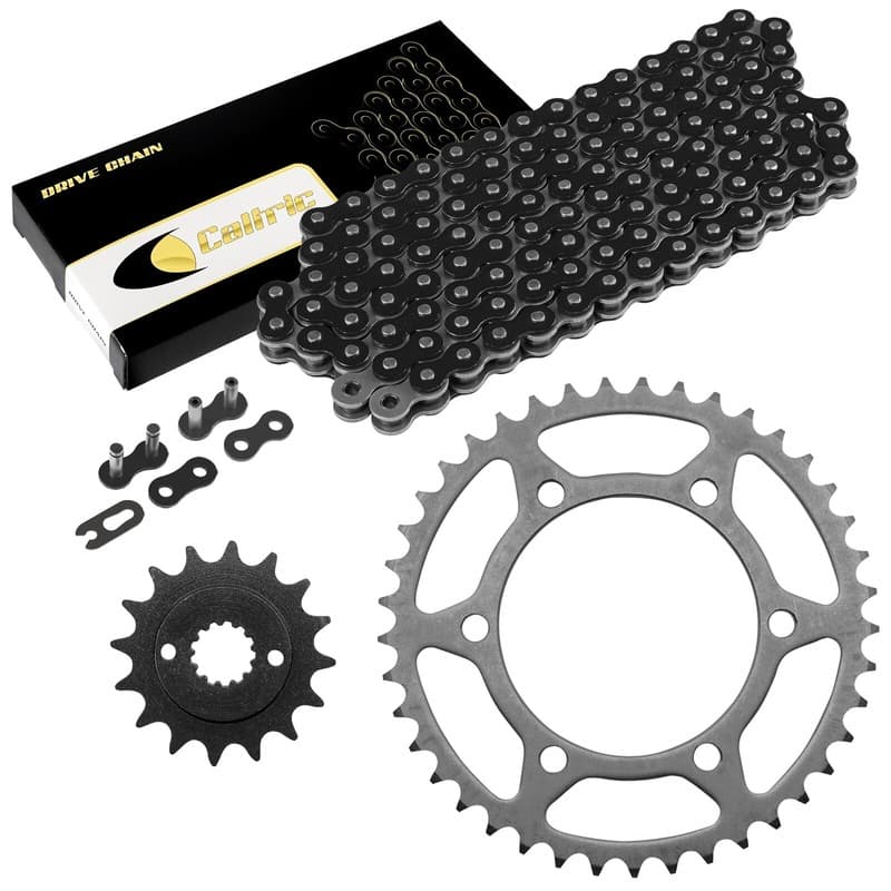 Black Drive Chain And Sprocket Kit for Kawasaki Ninja 500 EX500 1987-1996