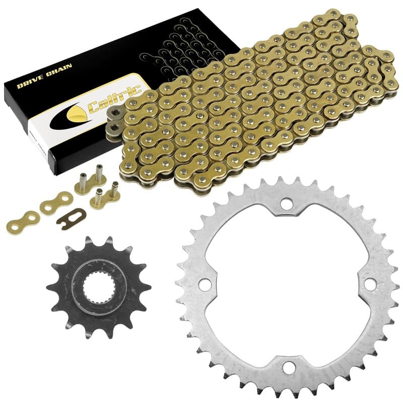 Gold Drive Chain & Sprockets Kit for Yamaha Raptor 250 YFM250 2008 2009 - 2013