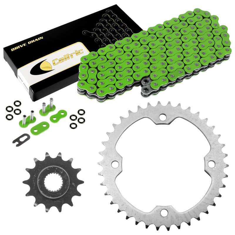 Green Drive Chain & Sprockets Kit for Yamaha Raptor 250 YFM250 2008 2009 - 2013