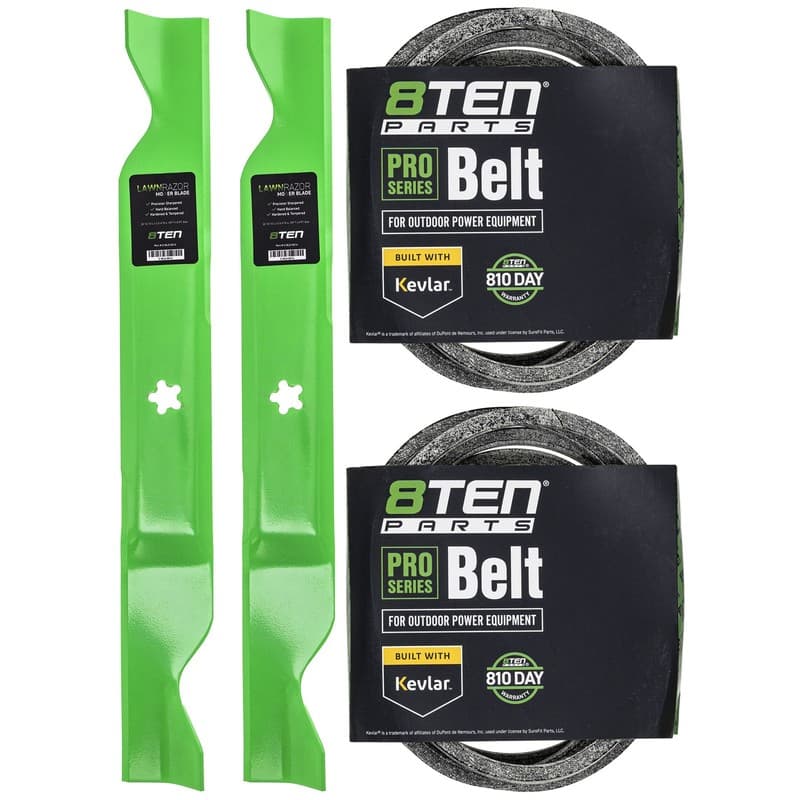 Mower Blades & Deck Belt Kit for Poulan Pro PB195H46YT PP20VA46 PP22VH46