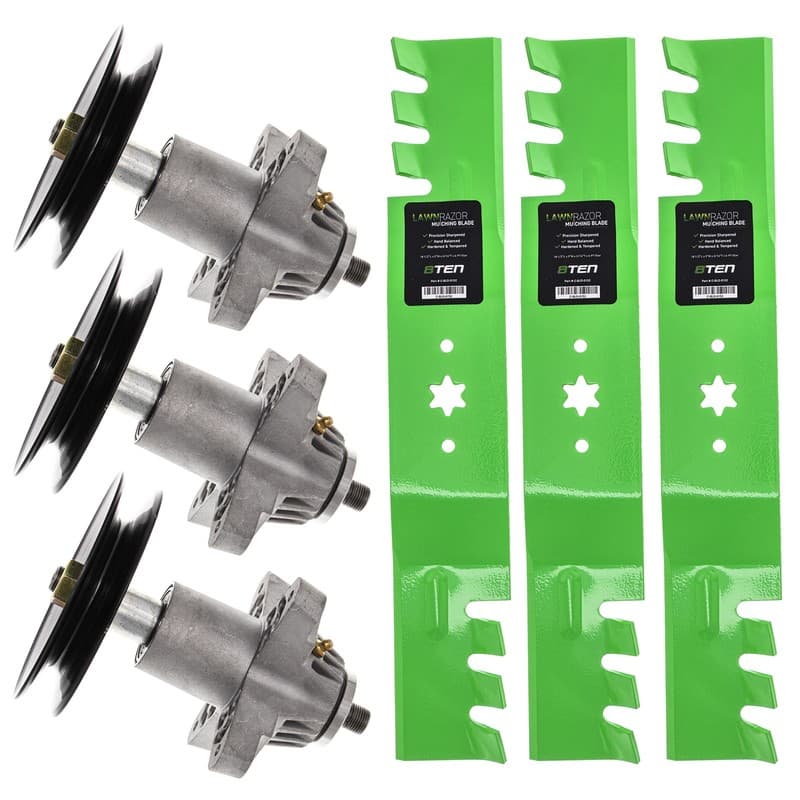 Spindle Toothed Blade Kit for MTD Cub Cadet 54 Inch Deck RZT54 GTX1054 GT5426