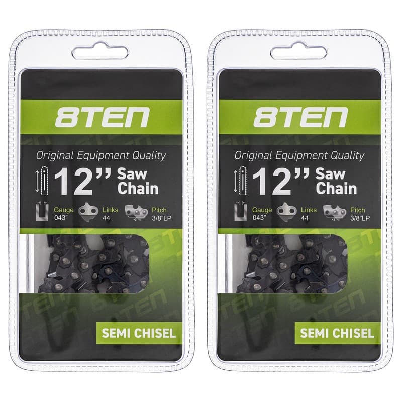 Chainsaw Chain for 12 Inch .043 3/8 44 DL Echo Stihl 90PX044G 90PX44CQK 2 Pack