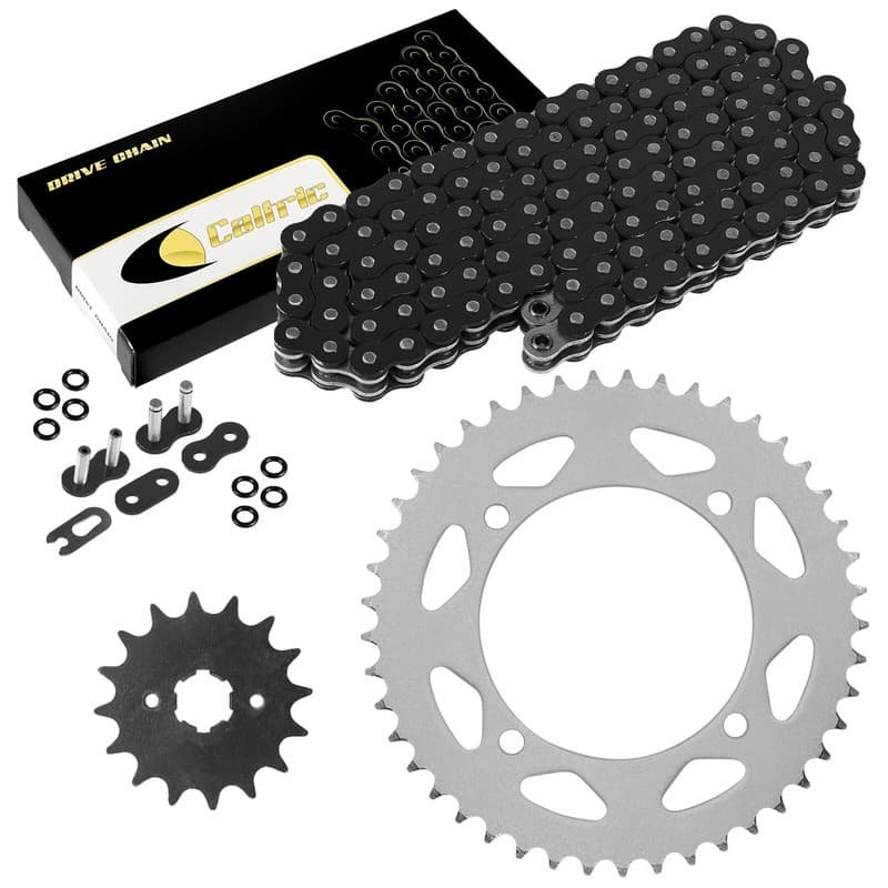 Black O-Ring Drive Chain & Sprockets Kit for Yamaha XV250 Virago 250 1989-2008
