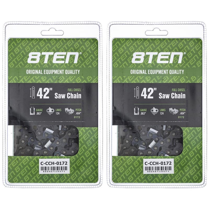 Chisel Chainsaw Chain 42 Inch .063 .404 124DL for Husqvarna 501843124 2 Pack