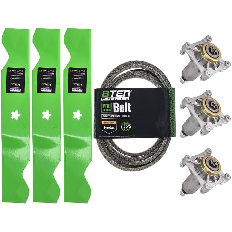 8TEN Spindle Blade Belt Kit for Husqvarna AYP Poulan LGT2654 LGT2554 532187256