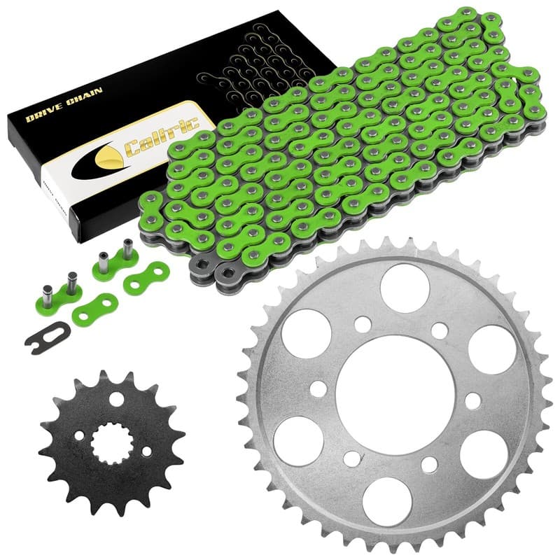 Drive Chain & Sprockets Kit for Kawasaki KZ650E Ltd 650 1980 Green