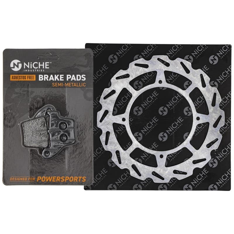 NICHE Rear Right Brake Rotor Pad Kit for Honda 06435-KZ4-J41 Semi Metallic