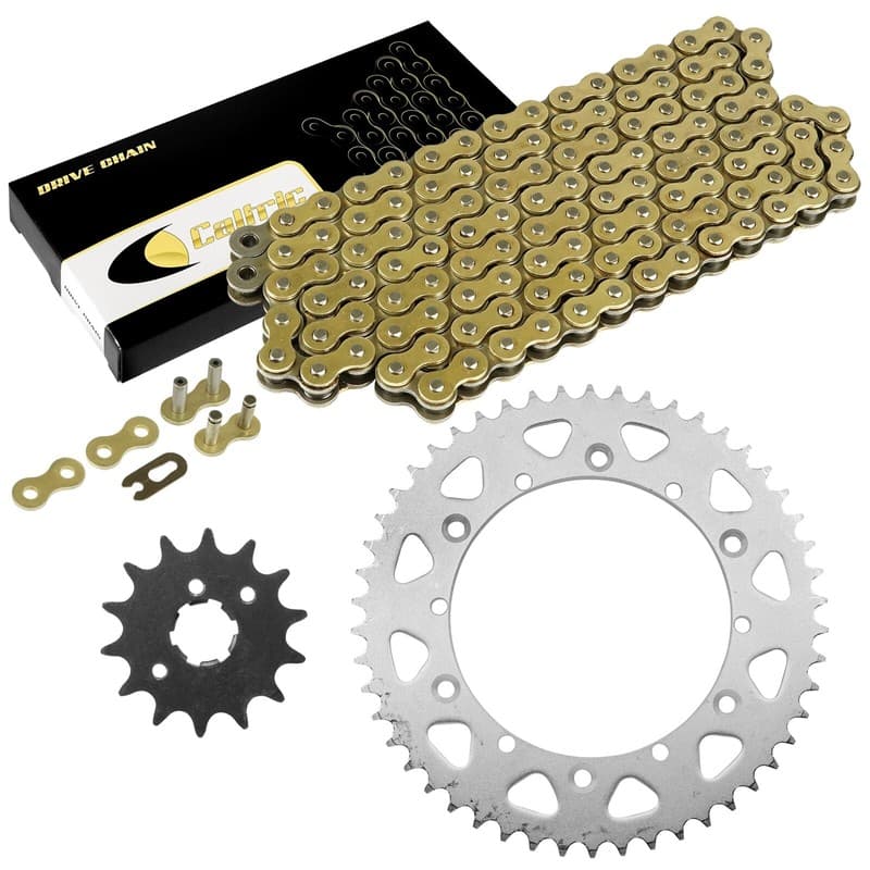 Celox Drive Chain and Sprockets Kit fits Yamaha IT250 YZ250 YZ465 YZ490 Gold