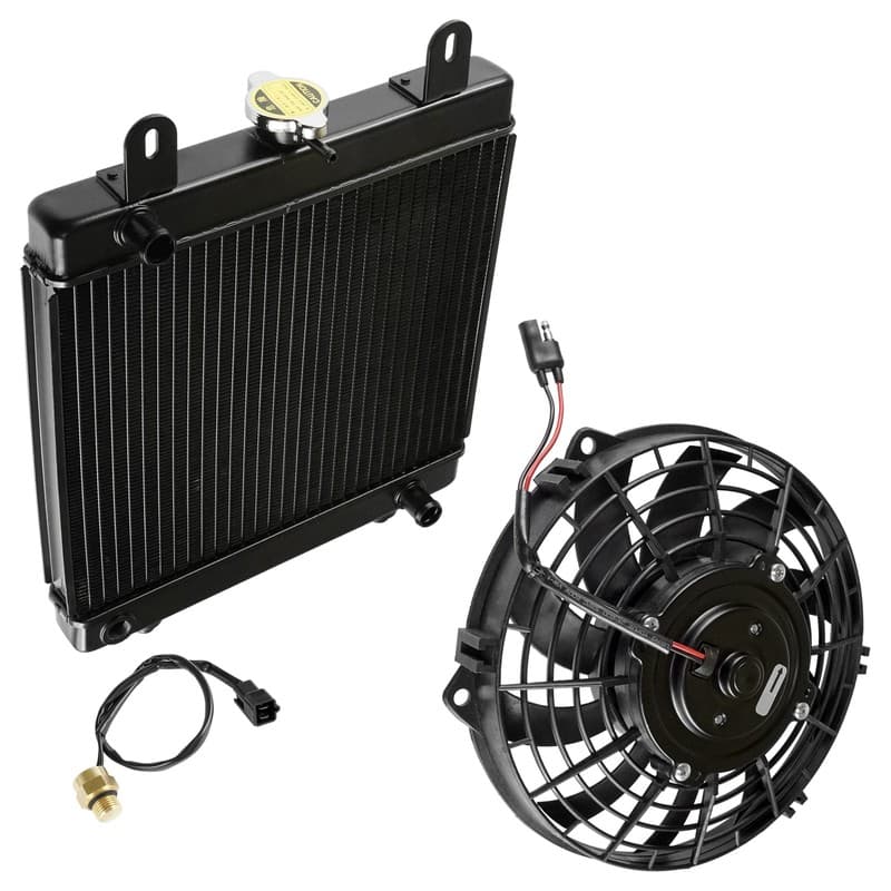 Radiator and Cooling Fan fits Polaris Scrambler 500 2x4 4X4 2001 2002 2003