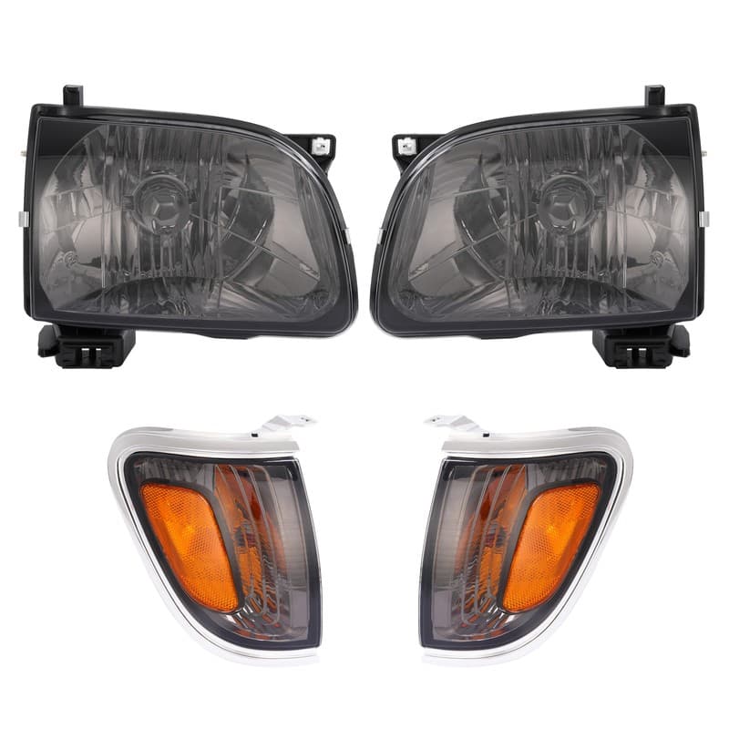 Smoke Headlights Signal Corner Lights For Toyota Tacoma 2001 02 03 2004 W/bulbs