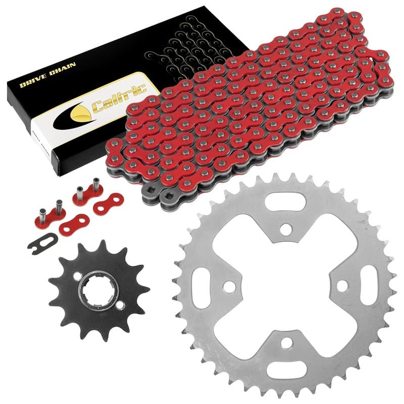 Red Drive Chain And Sprockets Kit for Honda ATC350X 1985