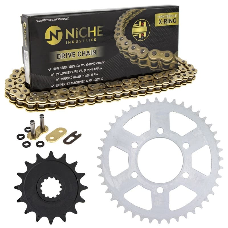 Sprocket Chain Set for Kawasaki Ninja ZX6R 16/43 Tooth 520 X-Ring Front Rear Kit