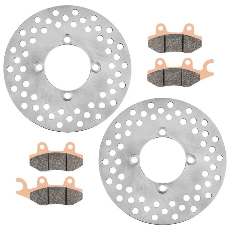 Front Left Right Brake Disc Rotor Pad For Yamaha Rhino 700 YXR700 4X4 2008-13