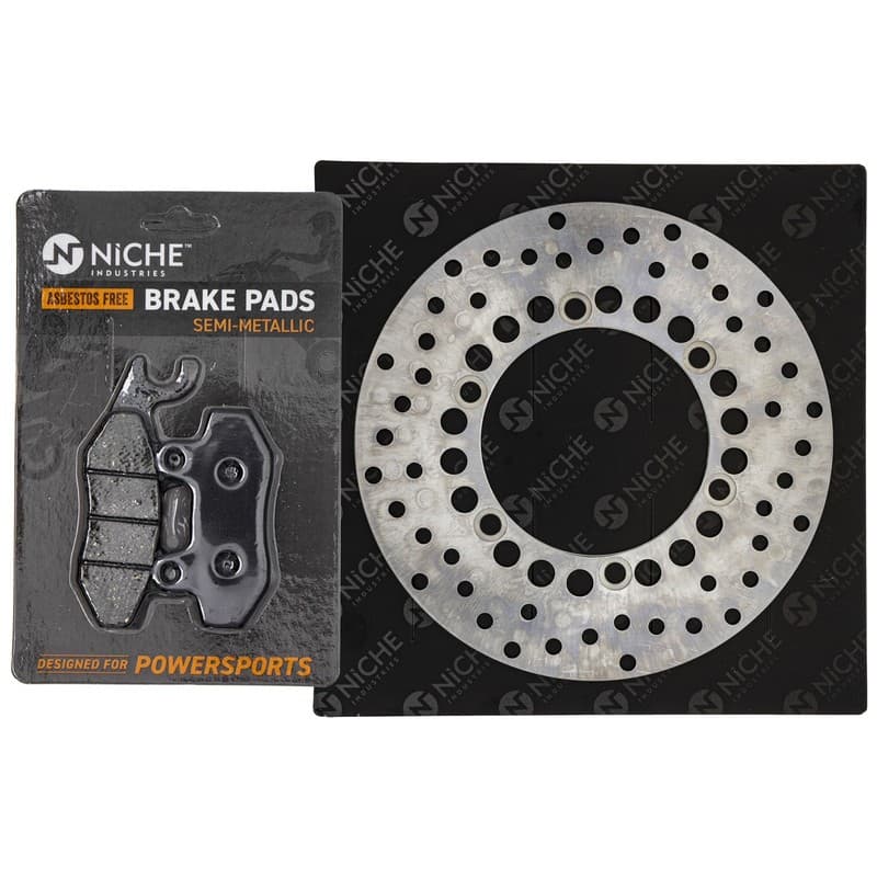 NICHE Front Left Brake Rotor Pad Kit for Honda 45251-KR3-000 Semi Metallic