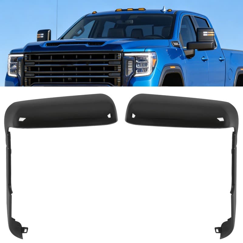 Side Mirror Cover Caps For Chevy Silverado GMC Sierra HD 2500 3500 2020-2023 24