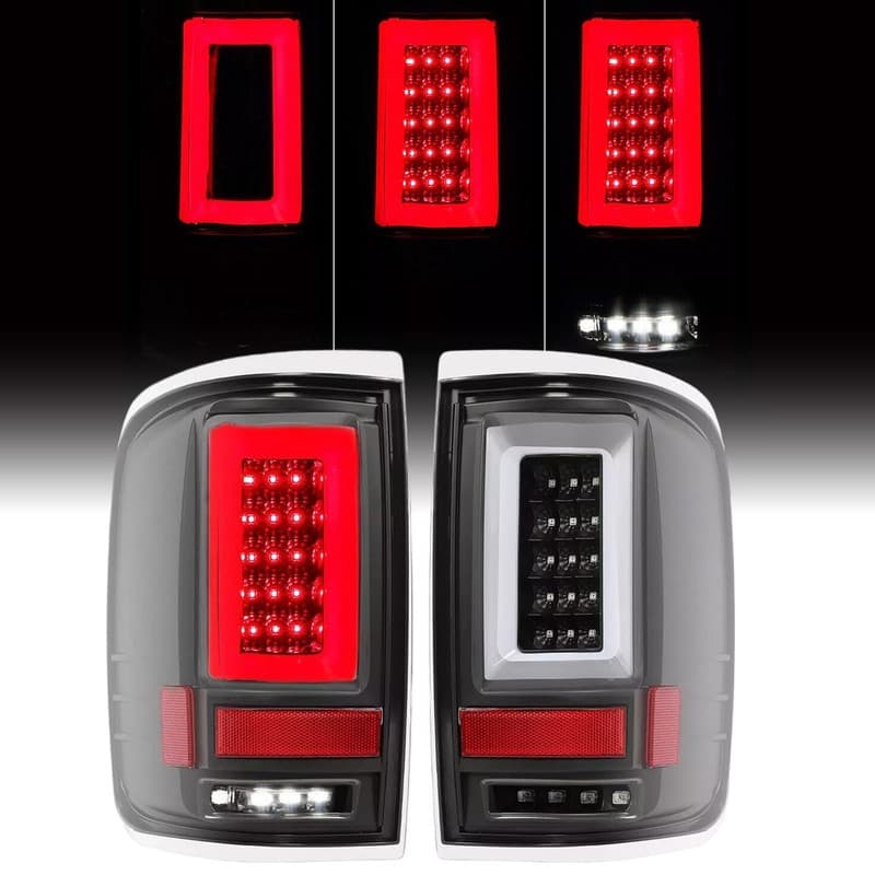 For Ford F150 LOBO Styleside 04-08 LED light Bar Tail Lights Lamp Black Pair DOT