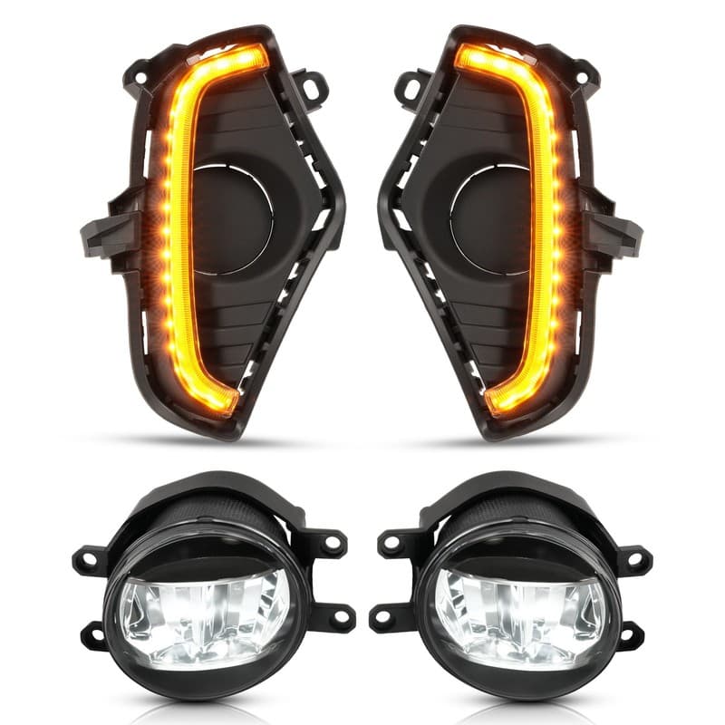 For Toyota RAV4 19-25 Front Bumper LED Fog Light W/DRL Kits Driving Lamp W/Cover