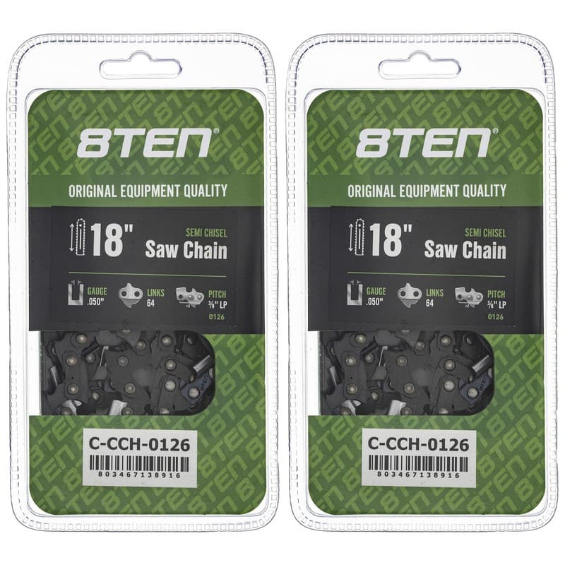 Chainsaw Chain 18 Inch .050 3/8 LP 64DL for Dayton 7Z627 6Z826 4Z973 2-Pack