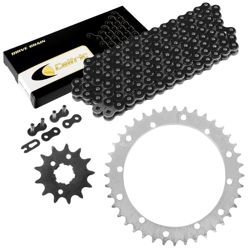 Black Drive Chain And Sprockets Kit for Yamaha Warrior 350 YFM350X 1989-2004