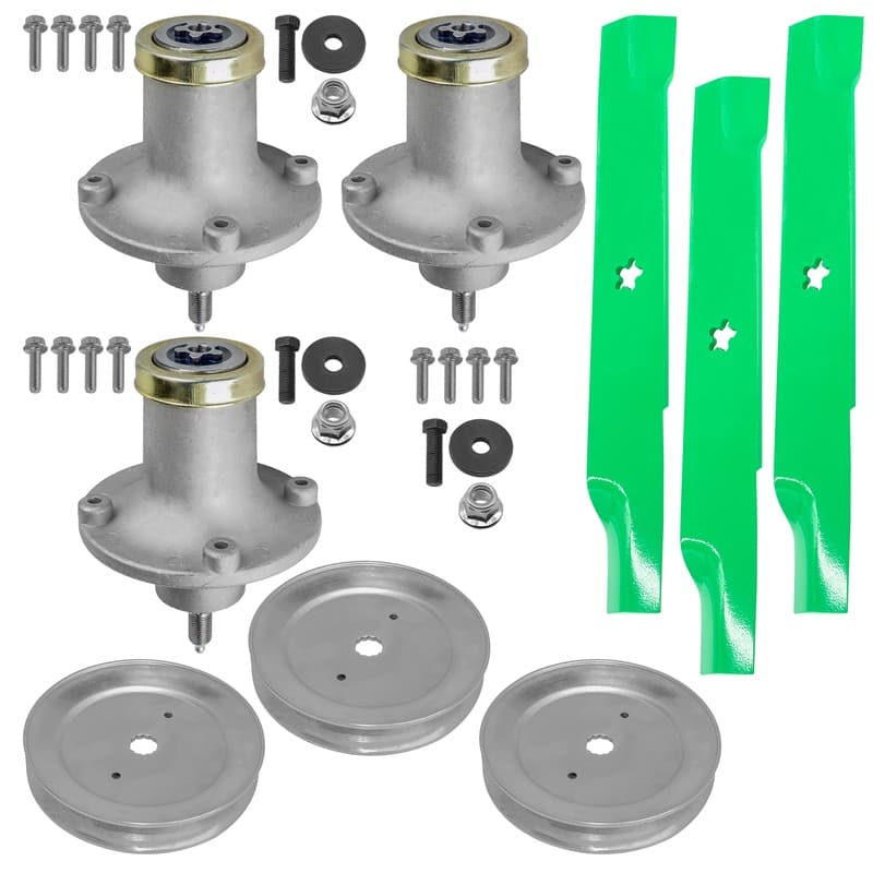 52" Deck Spindle with Pulley & Blade For Husqvarna EZ5221 EZ5224 EZ5225 EZ5226