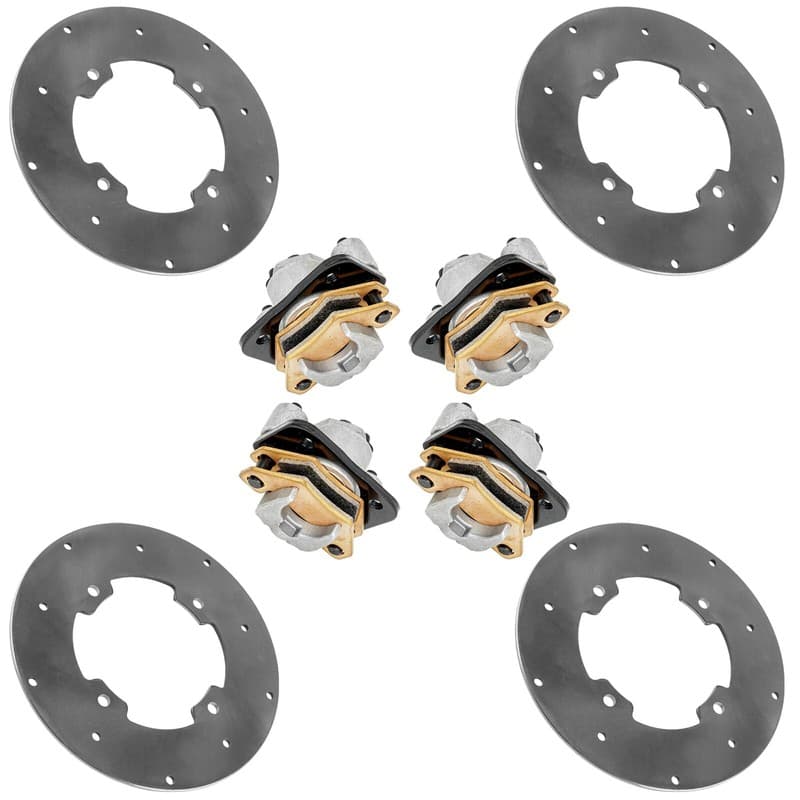 Front Left & Right Rear Brake Disc w/Calipers For Arctic Cat Wildcat 1000 2013