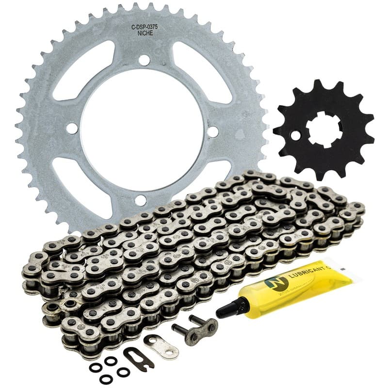 NICHE Sprocket Chain Set Kawasaki KX100 KX112 13/51 Tooth 420 O-Ring Front Rear