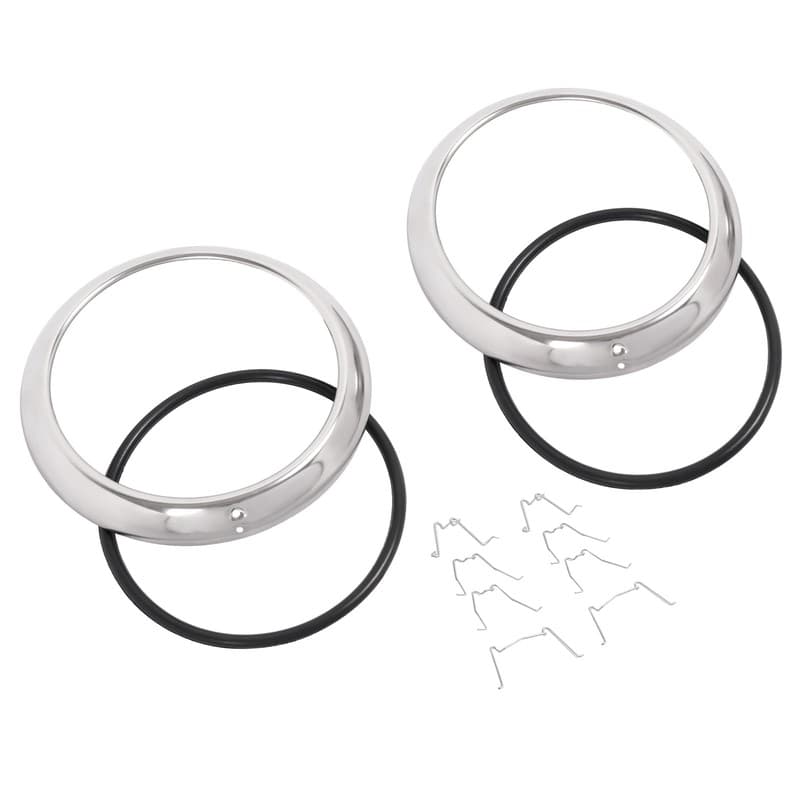 Stainless Headlight Bezel Trim Ring Kit For GMC Chevy Pickup Truck 1947-1954