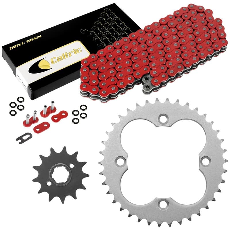 Red O-Ring Drive Chain & Sprockets Kit for Honda TRX250R Fourtrax 250 2X4 88 89