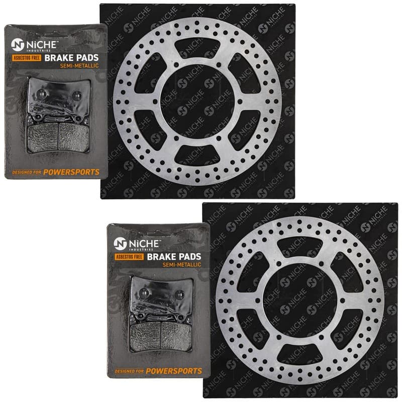 NICHE Brake Rotor Pad Kit Yamaha 4KG-25805-00 Front Semi Metallic