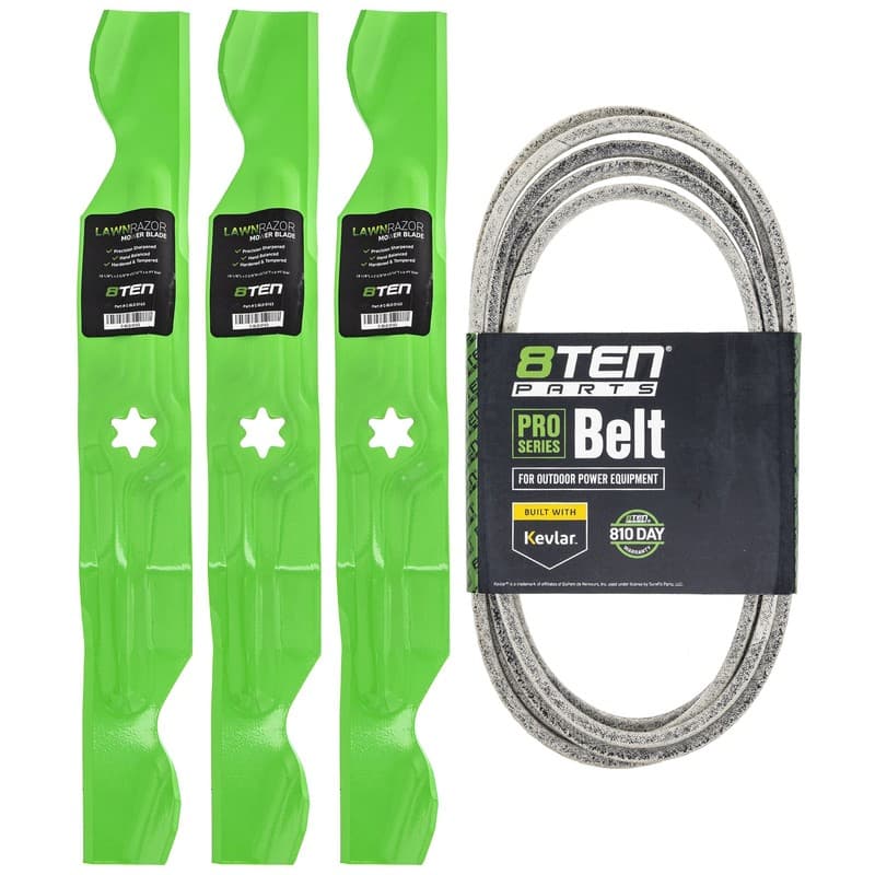 8TEN Blade Belt Kit for Cub Cadet LTX1050 KH KW VT SLTX1050 50 Inch 942-04053C