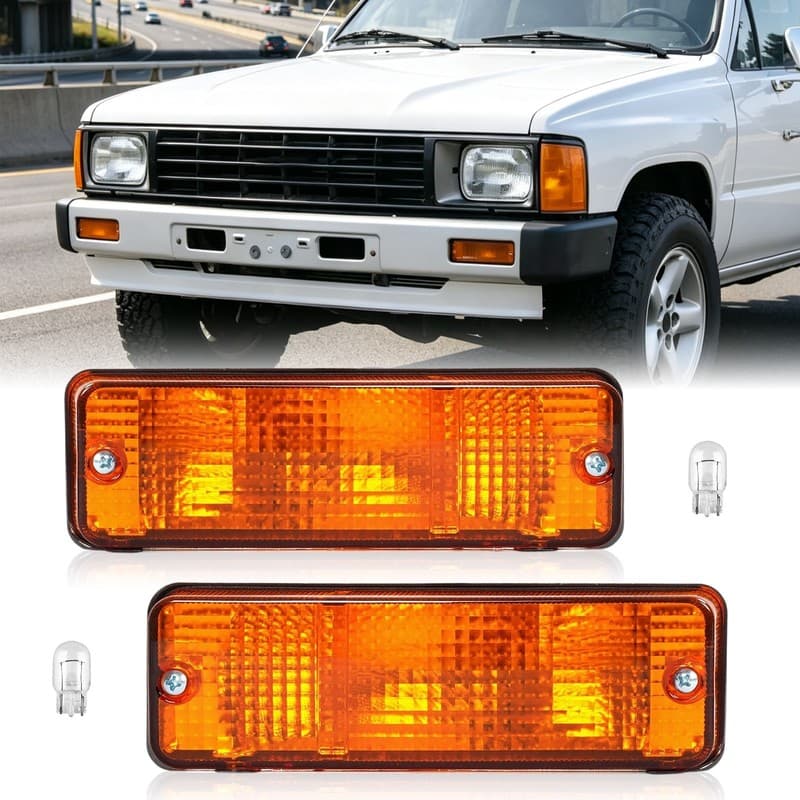 Amber Lens Turn Signal Lights Left & Right For Toyota Pickup 4Runner 1984-1986