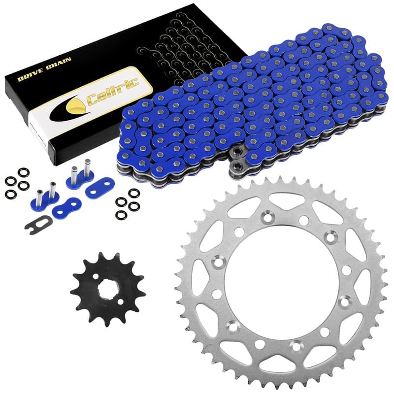 Blue O-Ring Drive Chain W/Front Rear Sprockets Kit for Honda XR200R 1986-2002