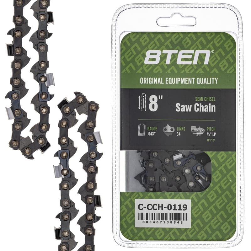 Chainsaw Chain 8 Inch .043 3/8 LP 34DL for Black and Decker 818 CCS NPP LPP120