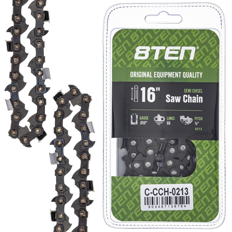 Semi Chisel Chainsaw Chain 16 Inch .050 3/8 60DL for Husqvarna Stihl Poulan