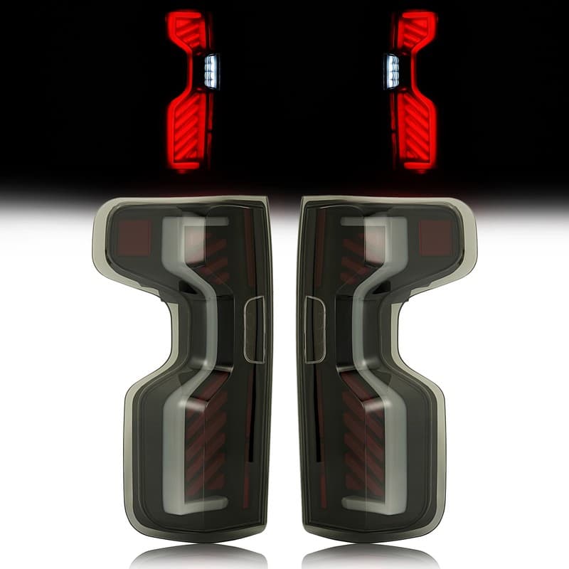 LED Tube Tail Lights Running Light For Chevy Silverado 1500 2500HD 3500HD 19-23