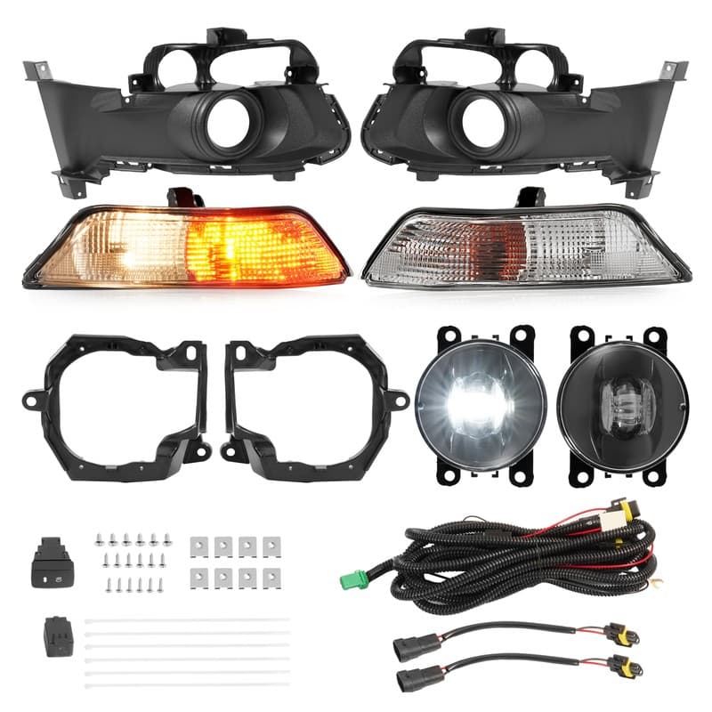 For Ford Mustang gt 15-17 LED Fog Lights Turn Signal Lamp Assy w/Cover Wire Kit