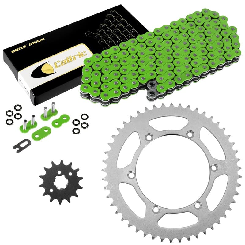 Green O-Ring Drive Chain & Sprockets Kit for Kawasaki KX125 1994 1995 2000-2002