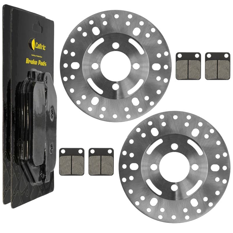 2xFront L/R Brake Disc with Brake Pads for Yamaha Big Bear 400 2x4 4x4 2001-2006
