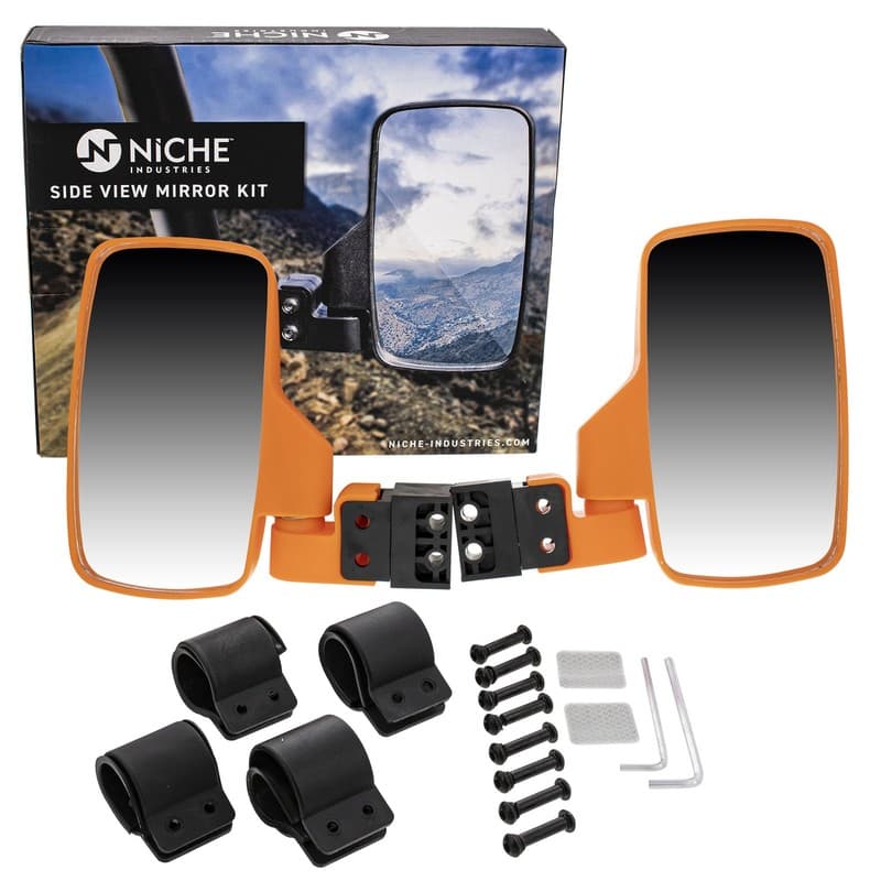 NICHE Side View Mirror Set for Arctic Cat Prowler Wildcat 500 700 1000 Orange