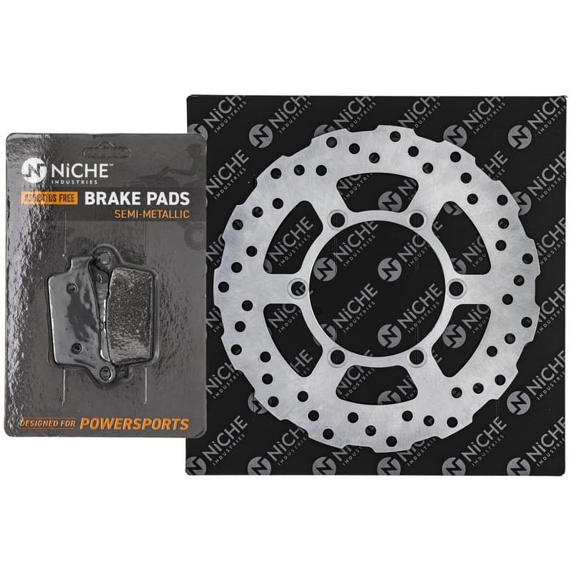 NICHE Rear Brake Rotor Pad Kit for Kawasaki KLX250 43082-1173 Semi Metallic