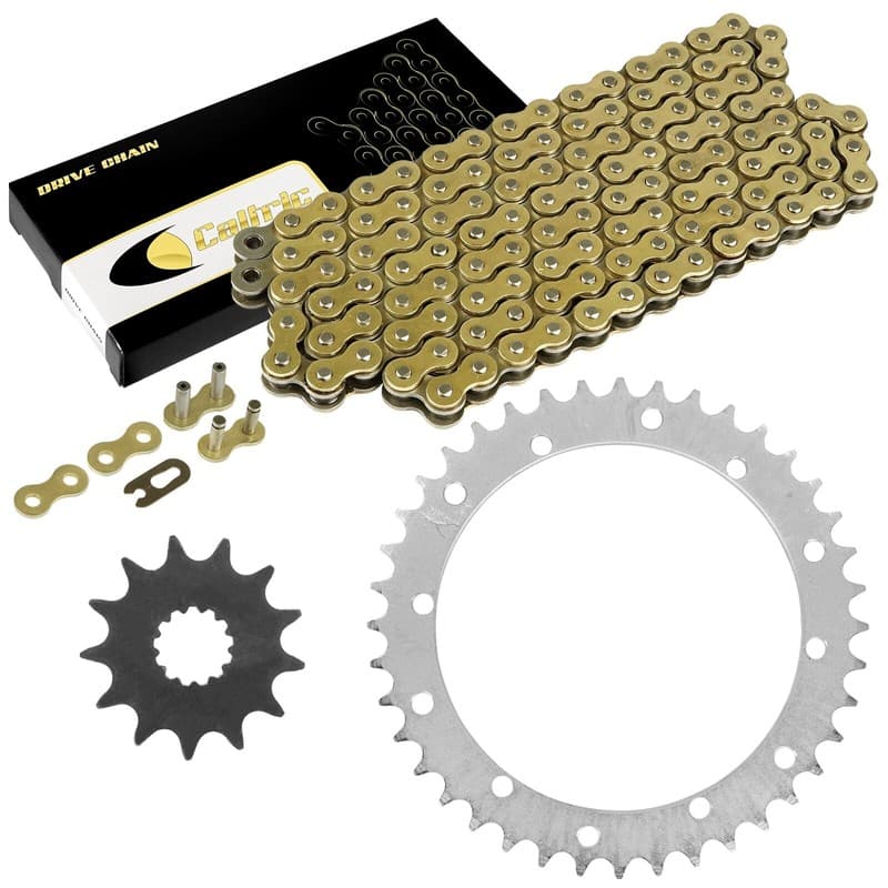 Drive Chain & Sprockets Kit for Yamaha Raptor 660 YFM660R 2001-2005 Gold