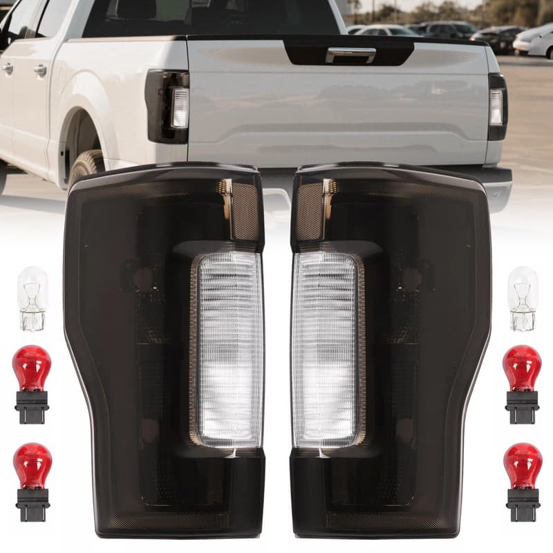 Smoke Left+Right Side Brake Tail Lights For Ford F250 F350 F450 2017 2018 2019