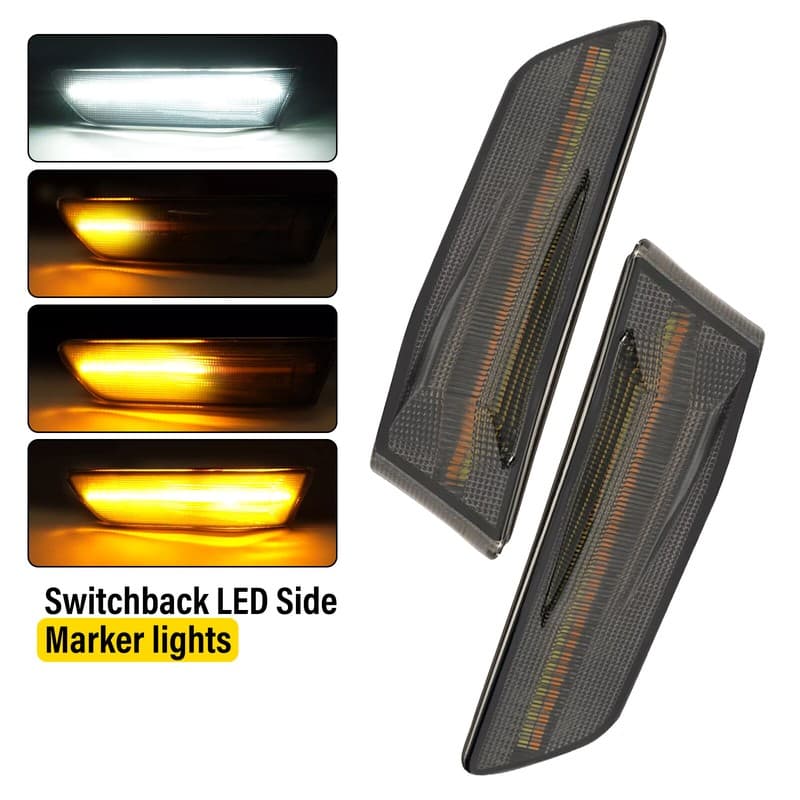 Amber & White Sequential LED Side Marker Lights For Infiniti G35 Coupe 2D 03-07