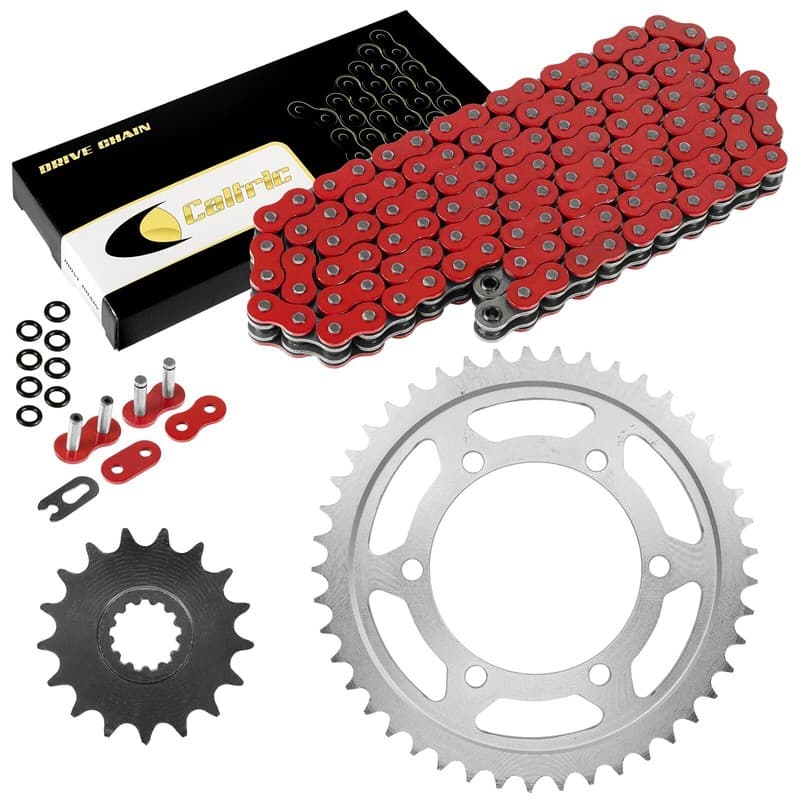 Red O-Ring Drive Chain and Sprockets Kit for Yamaha R1 YZF-R1 2004-2008