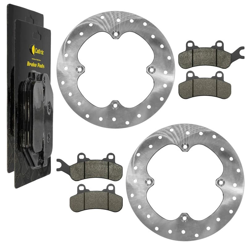 Caltric Front Brake Disc Rotor w/ Brake Pads for Can-Am Maverick X3 MAX Turbo