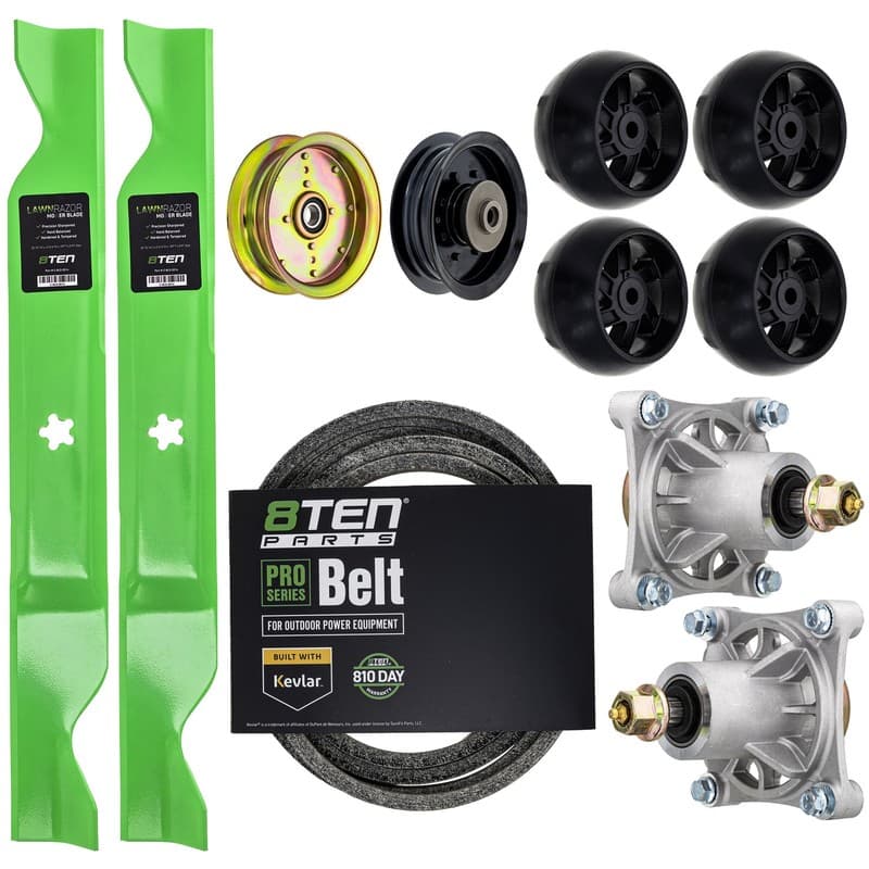 Deck Rebuild Kit Blade Spindle Belt Idler Deck Wheels For Husqvarna RZ4621 RZ46i